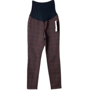 Savi Parker Maternity Jeans 28 Brown Black Animal Print Full Panel